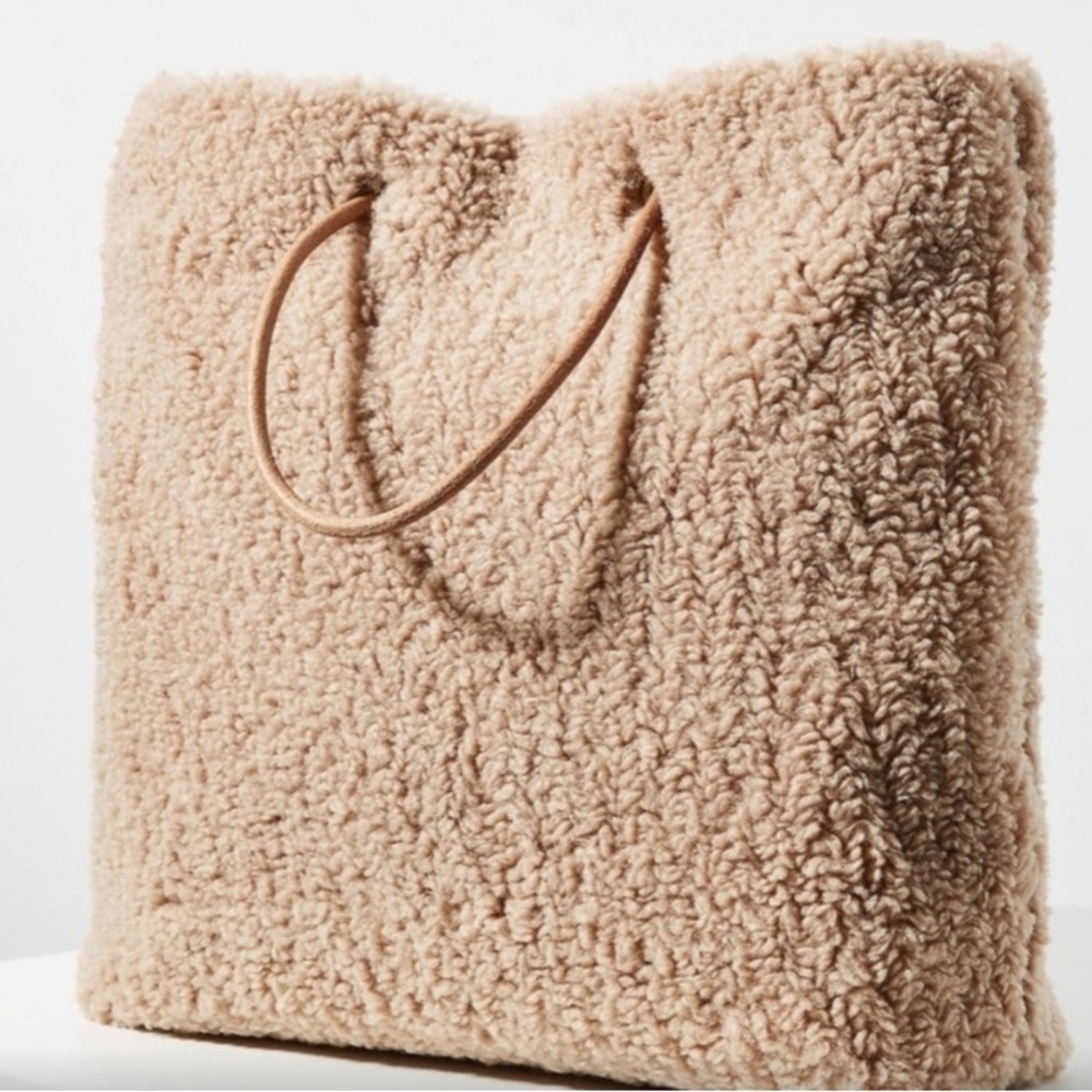 Anthropologie Teddy Sherpa Tote Bag